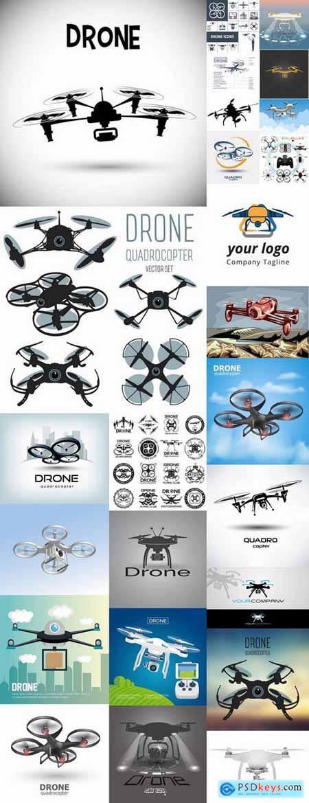 Drone copter technology robotics nanotechnology vector image 25 EPS