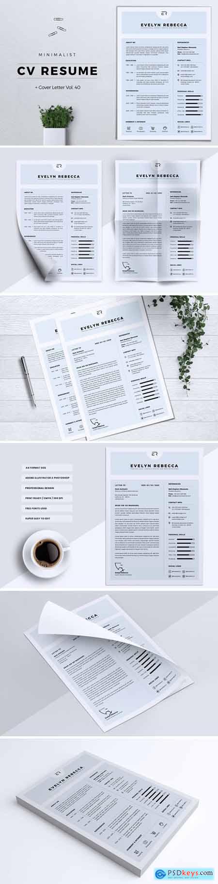 Minimalist CV Resume Vol. 40