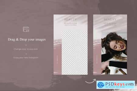 Beauty Instagram Template, Social media pack, Fashion stories template