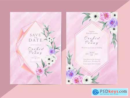 Elegant Floral Wedding Invitation Card Template Modern Style