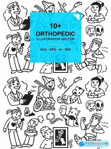 Orthopedic Medical Doodles Illustration