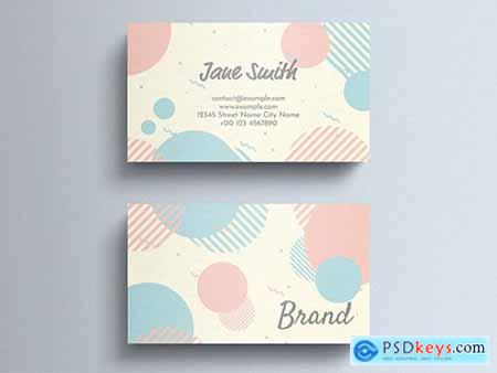 Pastel Business Card Layout with Circle Decorations 274315599