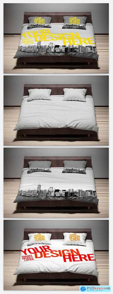 Pillows and Comforter Mockup 273935804