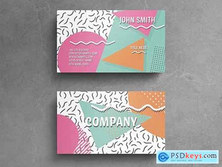 Business Card Layout with Pastel Geometric Accents 274315553