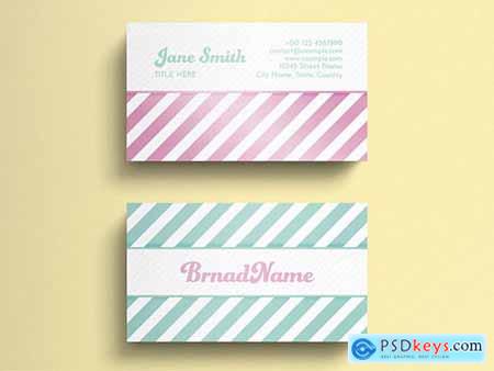 Business Card Layout with Diagonal Stripes 274315574