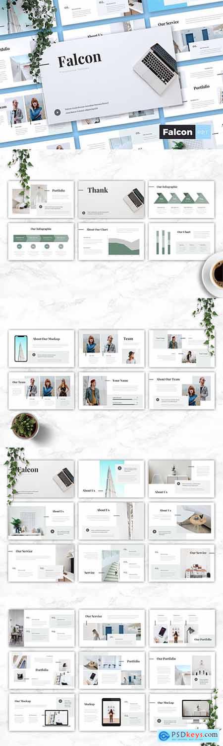 FALCON - Company Profile Powerpoint, Keynote and Google Slides Templates