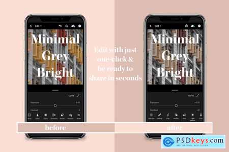 Minimal Grey Lightroom Mobile Preset 3836032