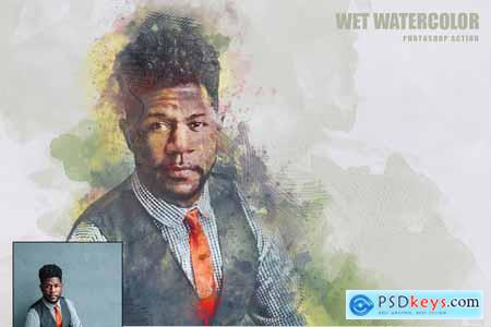 Wet Watercolor Photoshop Action 3357333