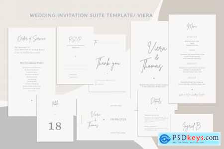 Wedding Invitation Suite Viera, Templates