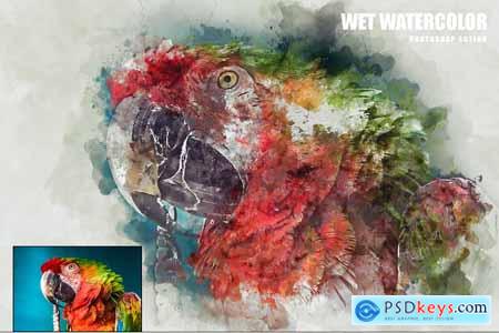 Wet Watercolor Photoshop Action 3357333