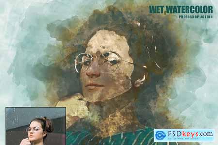 Wet Watercolor Photoshop Action 3357333