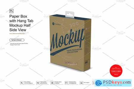 Paper Box with Hang Tab Mockup 3882462