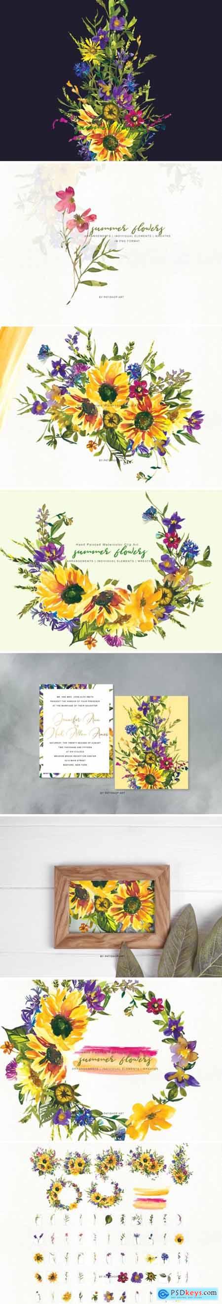 Watercolor Sunflower Wildflower Clipart 1505794