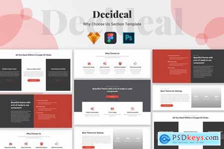Decideal - Why Choose Us Section UI Kit Template