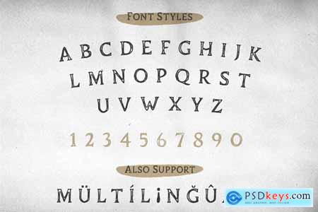 Duskey - Vintage Serif Font + Extras 3881137