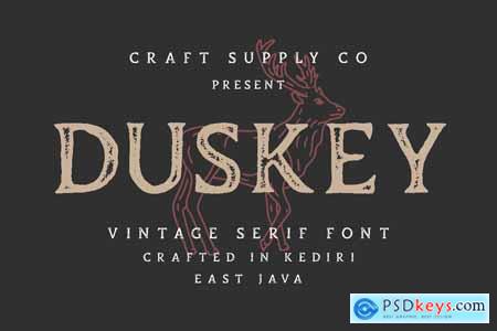 Duskey - Vintage Serif Font + Extras 3881137