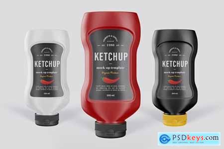 Tomato Ketchup Bottle Mock-Up Template