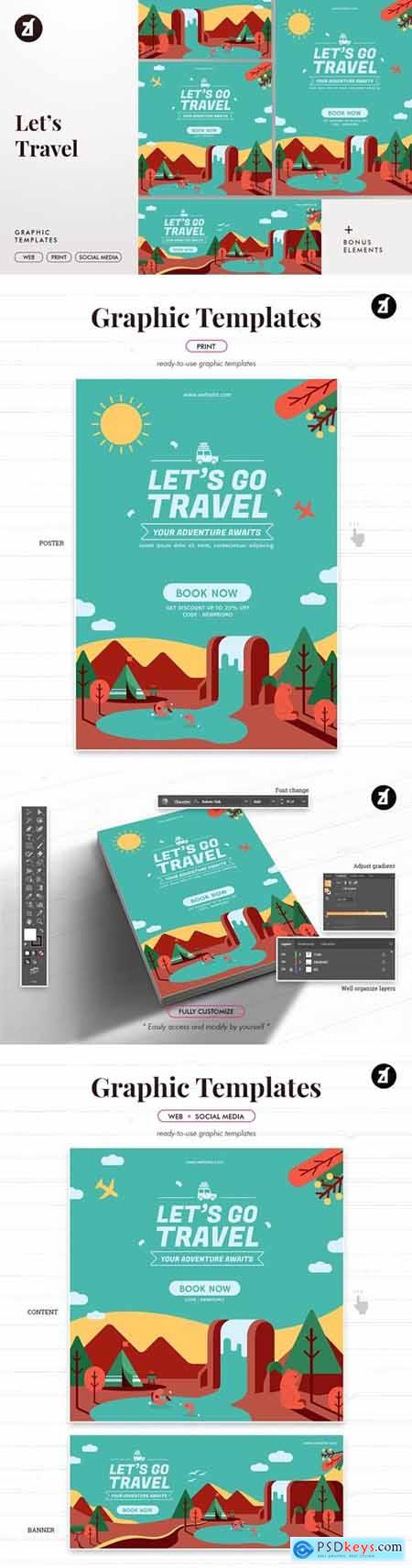 Let's travel graphic templates