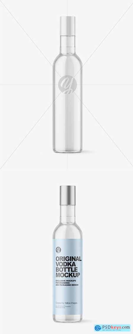 Clear Glass Vodka Bottle Mockup 45162