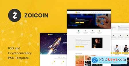 Zoicoin - Bitcoin, ICO and Cryptocurrency PSD Template