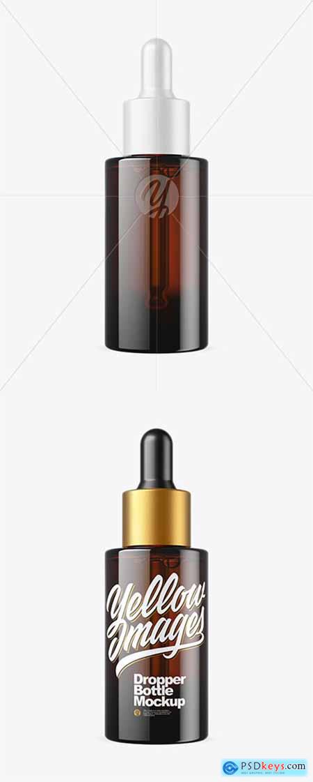 Dark Amber Glass Dropper Bottle Mockup 45168