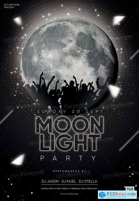 Moonlight Party PSD Flyer Template