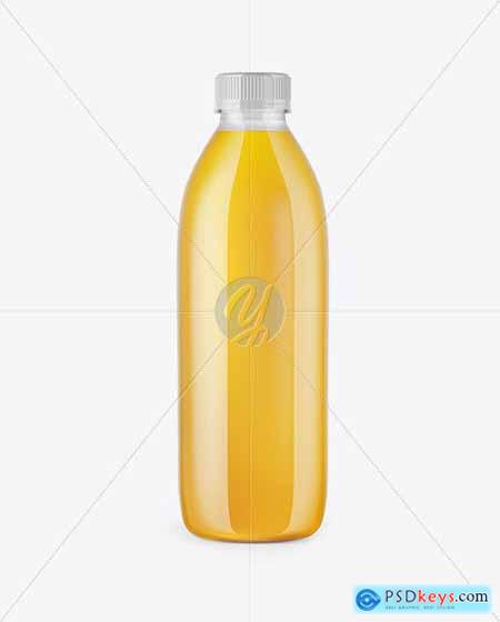 Clear Bottle with Orange Juice Mockup 45797