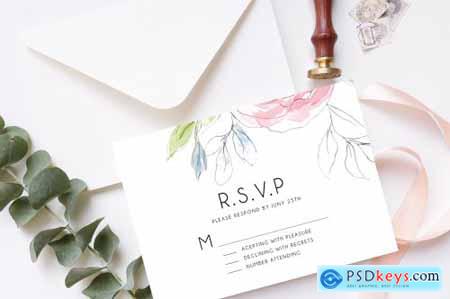 Watercolour Floral Wedding Suite