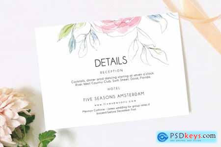 Watercolour Floral Wedding Suite