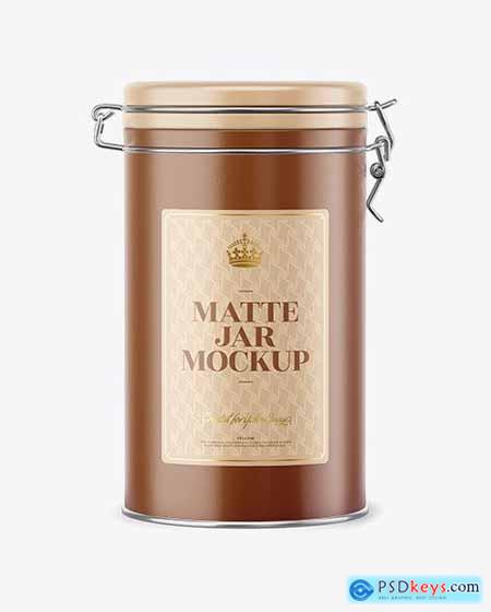 Matte Ceramic Jar With Locking Lid Mockup 45754