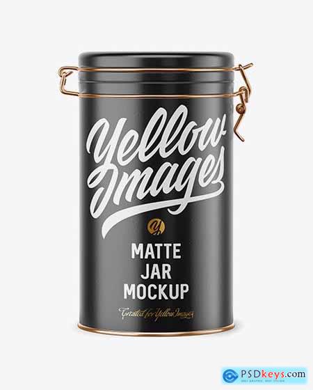Matte Ceramic Jar With Locking Lid Mockup 45754