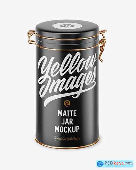 Matte Ceramic Jar With Locking Lid Mockup 45758