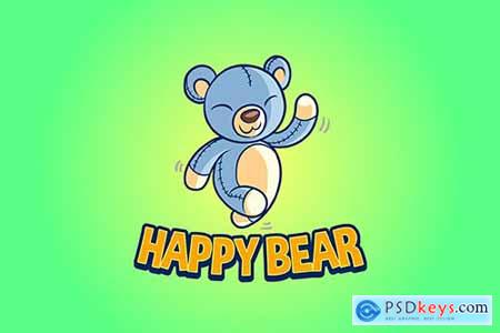 Happy Bear - Bear Doll Mascot Logo