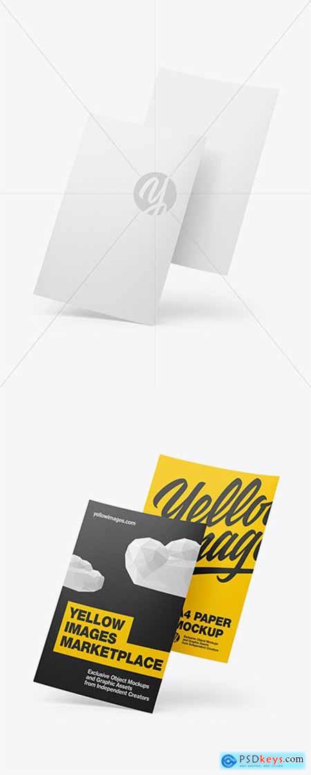 Two Textured A4 Papers Mockup 45122
