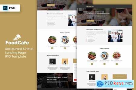 Restaurant & Hotel - Landing Page PSD Template