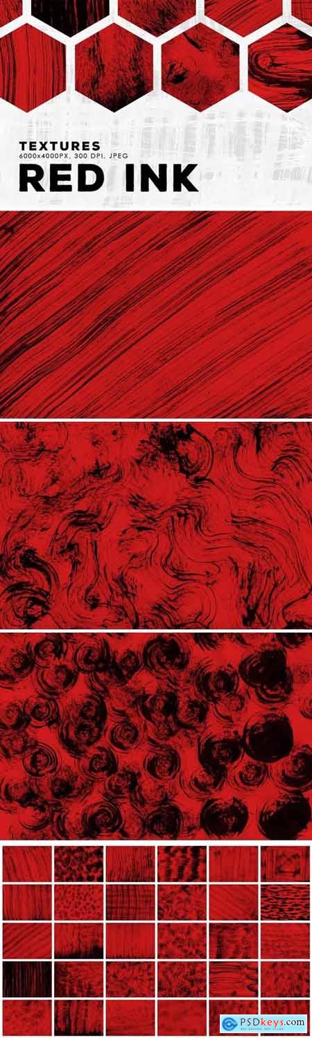 Red Abstract Ink Textures