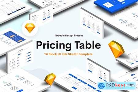 Pricing Table Sketch Block UI Kits Design