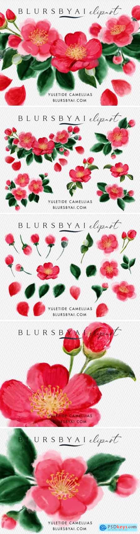 Winter Yuletide Camellias Clipart 1558195