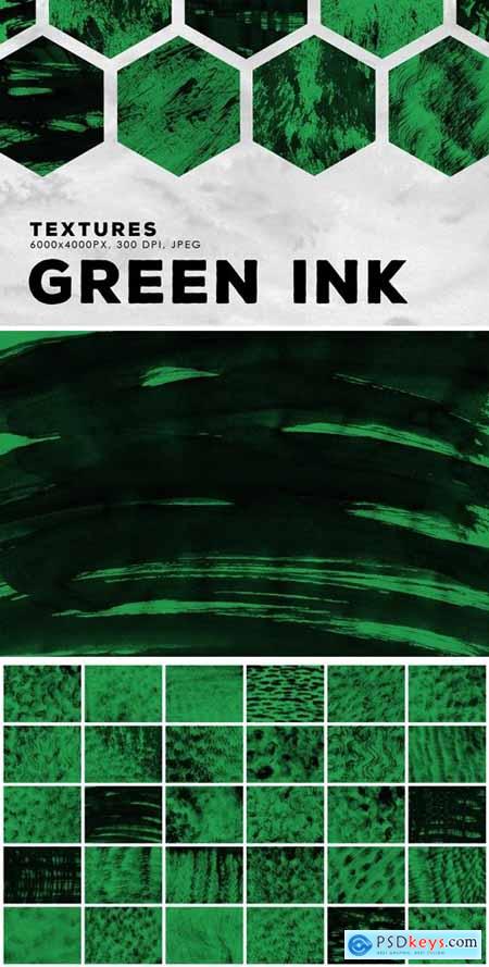 Green Abstract Ink Textures