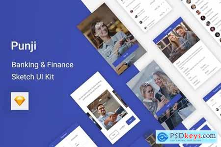 Punji - Banking & Finance UI Kit for Sketch