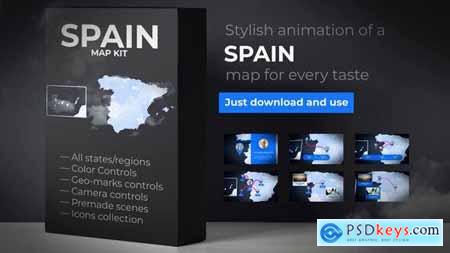 VideoHive Spain Animated Map - Kingdom of Spain Map Kit
