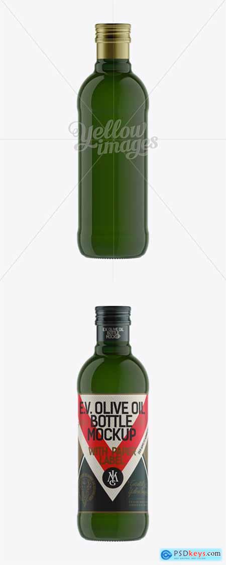 500ml Green Glass Olive Oil Bottle Mockup 11984