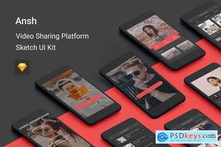 Ansh - Video Sharing Platform Sketch UI Kit