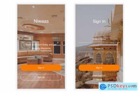 Niwaas - Hotel Booking & Reservation Sketch UI Kit