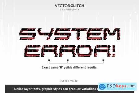 VectorGlitch 60 Graphic Styles for Illustrator + Bonus