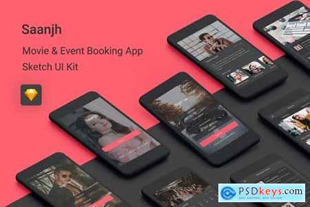 Saanjh - Movie & Event Booking UI Kit for Sketch