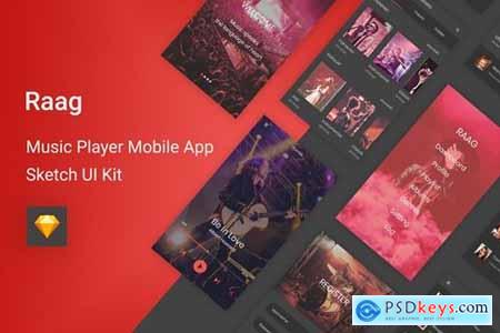 Raag - Music Player UI Kit for Sketch