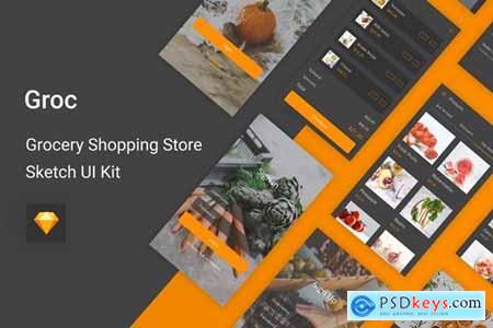 Groc - Grocery Shopping Store Sketch UI Kit