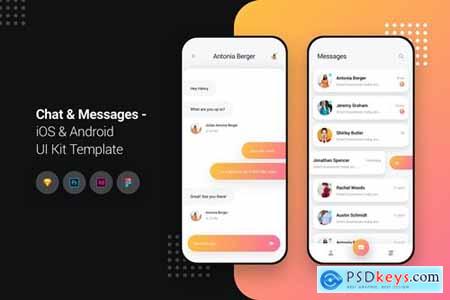 Chat & Message App iOS & Android UI Kit Template