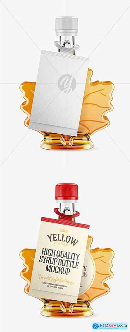 Maple Syrup Bottle w Tag Mockup 45448